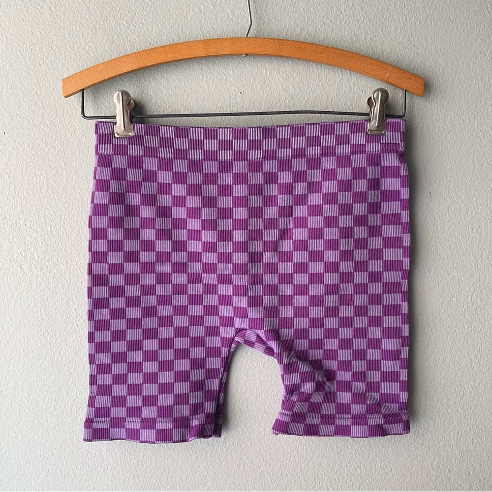 ♦️5/$15♦️ Rue21 | Purple Checkered Bike Shorts